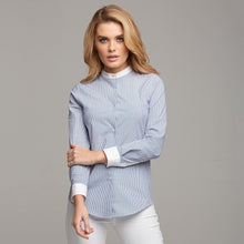 Load image into Gallery viewer, BLAIR STRIPE CONTRAST COLLAR STAND SHIRT - CT030