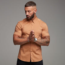Load image into Gallery viewer, Father Sons Super Slim Stretch Classic Tan Short Sleeve - FS285