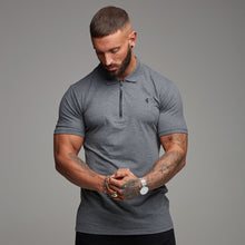 Load image into Gallery viewer, Father Sons Classic Dark Grey Zipped Polo Shirt - FSH031