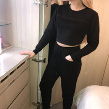 Load image into Gallery viewer, Caggie Fringing Detailed Tracksuit Crop - CT080