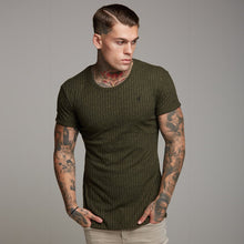 Load image into Gallery viewer, Father Sons Classic Khaki Ribbed Knit Super Slim Long Line Crew - FSH172