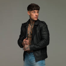Load image into Gallery viewer, Father Sons Black Leather Jacket - FSH104