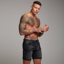 Load image into Gallery viewer, Father Sons Slim Stretch Washed Black Denim Jean Shorts - FSH139
