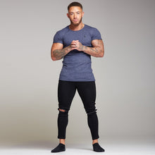Load image into Gallery viewer, Father Sons Classic Navy Ribbed Knit Super Slim Long Line Crew - FSH171