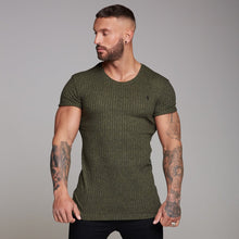 Load image into Gallery viewer, Father Sons Classic Khaki Ribbed Knit Super Slim Long Line Crew - FSH172