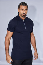 Load image into Gallery viewer, Father Sons Classic Navy Zipped Polo Shirt - FSH029