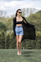 Load image into Gallery viewer, 'MILA' - CARDIGAN BLACK - CTJ011