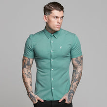 Load image into Gallery viewer, Father Sons Super Slim Luxe Ultra Stretch Petrol Green Short Sleeve - FS521