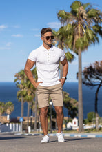 Load image into Gallery viewer, Father Sons Classic White Ribbed Polo Shirt with Gold Metal Emblem Decal & Buttons - FSH496 (PRE ORDER > 30TH JULY)