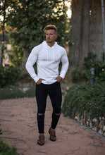 Load image into Gallery viewer, Father Sons Classic White / Gold Ribbed Knit Hoodie Jumper - FSH500 (PRE ORDER / DISPATCH DATE 17TH AUGUST)