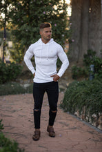 Load image into Gallery viewer, Father Sons Classic White / Gold Ribbed Knit Hoodie Jumper - FSH500 (PRE ORDER / DISPATCH DATE 17TH AUGUST)