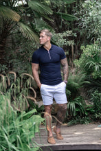 Load image into Gallery viewer, Father Sons Classic Navy Zipped Polo Shirt - FSH029