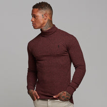 Load image into Gallery viewer, Father Sons Classic Burgundy Ribbed Knit Roll-neck Jumper - FSH116