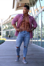 Load image into Gallery viewer, Father Sons Ripped Slim Stretch Light Blue Jeans - FSH103