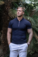 Load image into Gallery viewer, Father Sons Classic Navy Zipped Polo Shirt - FSH029