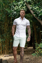 Load image into Gallery viewer, Father Sons Slim Sateen Classic White with Burgundy Embroidery - FS397