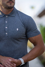Load image into Gallery viewer, Father Sons Classic Dark Grey Polo Shirt with Silver Metal Emblem Decal & Buttons - FSH460