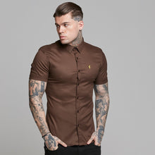 Load image into Gallery viewer, Father Sons Super Slim Luxe Ultra Stretch Brown Short Sleeve - FS534