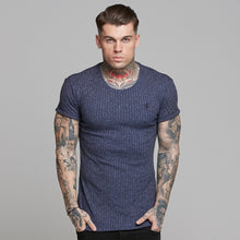 Load image into Gallery viewer, Father Sons Classic Navy Ribbed Knit Super Slim Long Line Crew - FSH171