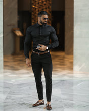 Load image into Gallery viewer, Father Sons Slim Sateen Classic Black Long Sleeve - FS545 (PRE ORDER / DISPATCH DATE 5TH AUGUST)