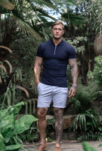 Load image into Gallery viewer, Father Sons Classic Navy Zipped Polo Shirt - FSH029