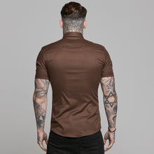 Load image into Gallery viewer, Father Sons Super Slim Luxe Ultra Stretch Brown Short Sleeve - FS534