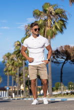 Load image into Gallery viewer, Father Sons Classic White Ribbed Polo Shirt with Gold Metal Emblem Decal & Buttons - FSH496 (PRE ORDER > 30TH JULY)