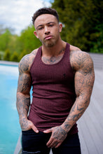 Load image into Gallery viewer, Father Sons Classic Burgundy Ribbed Knit Super Slim Vest - FSH323