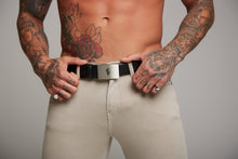Load image into Gallery viewer, Father Sons Black Leather Belt (Silver Buckle) - FSH193