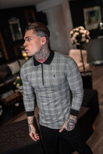 Load image into Gallery viewer, Father Sons Prince Of Wales Zipped Long Sleeve Polo Shirt- FSH437
