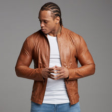 Load image into Gallery viewer, Father Sons Tan Lambs Leather Jacket - FSH205
