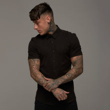 Load image into Gallery viewer, Father Sons Super Slim Luxe Ultra Stretch Classic Black Short Sleeve -  FS227

