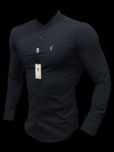 Load image into Gallery viewer, Father Sons Super Slim Stretch Classic Black Grandad Collar - FS171
