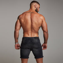 Load image into Gallery viewer, Father Sons Slim Stretch Washed Black Denim Jean Shorts - FSH139
