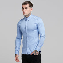 Load image into Gallery viewer, Father Sons Super Slim Luxe Ultra Stretch Cornflower Blue Long Sleeve -  FS385  (PRE - ORDER / DISPATCH DATE 29TH JULY)
