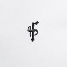 Load image into Gallery viewer, Father Sons Slim Sateen Classic White Long Sleeve (Black Embroidery) - FS394
