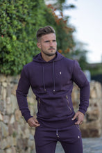Load image into Gallery viewer, Father Sons Plum / Purple &amp; Gold Overhead Hoodie Top with Zipped Pockets - FSH485 (PRE ORDER / DISPATCH DATE 31ST JULY)
