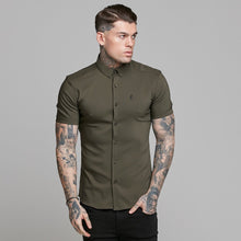 Load image into Gallery viewer, Father Sons Super Slim Ultra Stretch Classic Olive Short Sleeve - FS483
