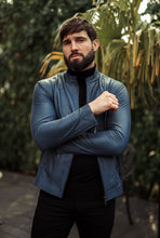 Load image into Gallery viewer, Father Sons Navy Lambs Leather Jacket - FSH217
