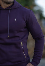 Load image into Gallery viewer, Father Sons Plum / Purple &amp; Gold Overhead Hoodie Top with Zipped Pockets - FSH485 (PRE ORDER / DISPATCH DATE 31ST JULY)
