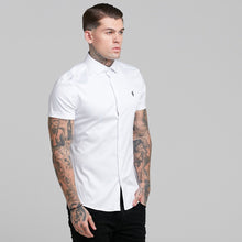 Load image into Gallery viewer, Father Sons Slim Sateen Classic White with Black Embroidery - FS398
