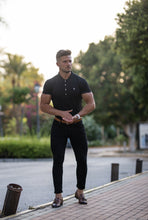 Load image into Gallery viewer, Father Sons Classic Black Polo Shirt with Silver Metal Emblem Decal &amp; Buttons - FSH459 (PRE ORDER > 6TH JULY)
