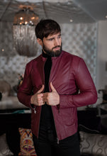 Load image into Gallery viewer, Father Sons Oxblood Lambs Leather Jacket - FSH257
