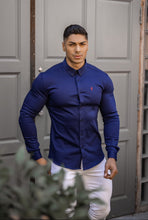 Load image into Gallery viewer, Father Sons Super Slim Stretch Navy Denim Long Sleeve (Red Emblem) - FS207
