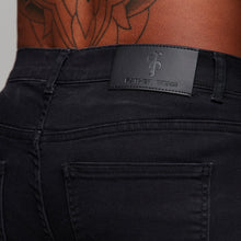 Load image into Gallery viewer, Father Sons Slim Stretch Black Distressed Ripped Denim Jean Shorts - FSH243
