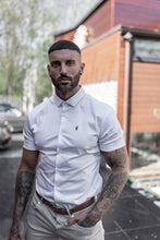 Load image into Gallery viewer, Father Sons Slim Sateen Classic White with Black Embroidery - FS398
