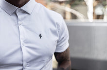 Load image into Gallery viewer, Father Sons Slim Sateen Classic White with Black Embroidery - FS398
