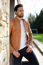 Load image into Gallery viewer, Father Sons Tan Lambs Leather Jacket - FSH205
